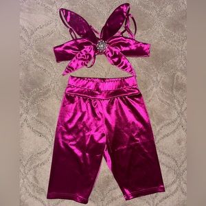 Flower Shape Tie Up Top Knee Length Shorts Matching Sets